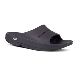 OOFOS OOahh Recovery Black Slides